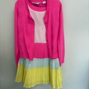 Baker by Ted Baker Girls Sleeveless Pleated Dress/Sweater Set Size Small (5-6)